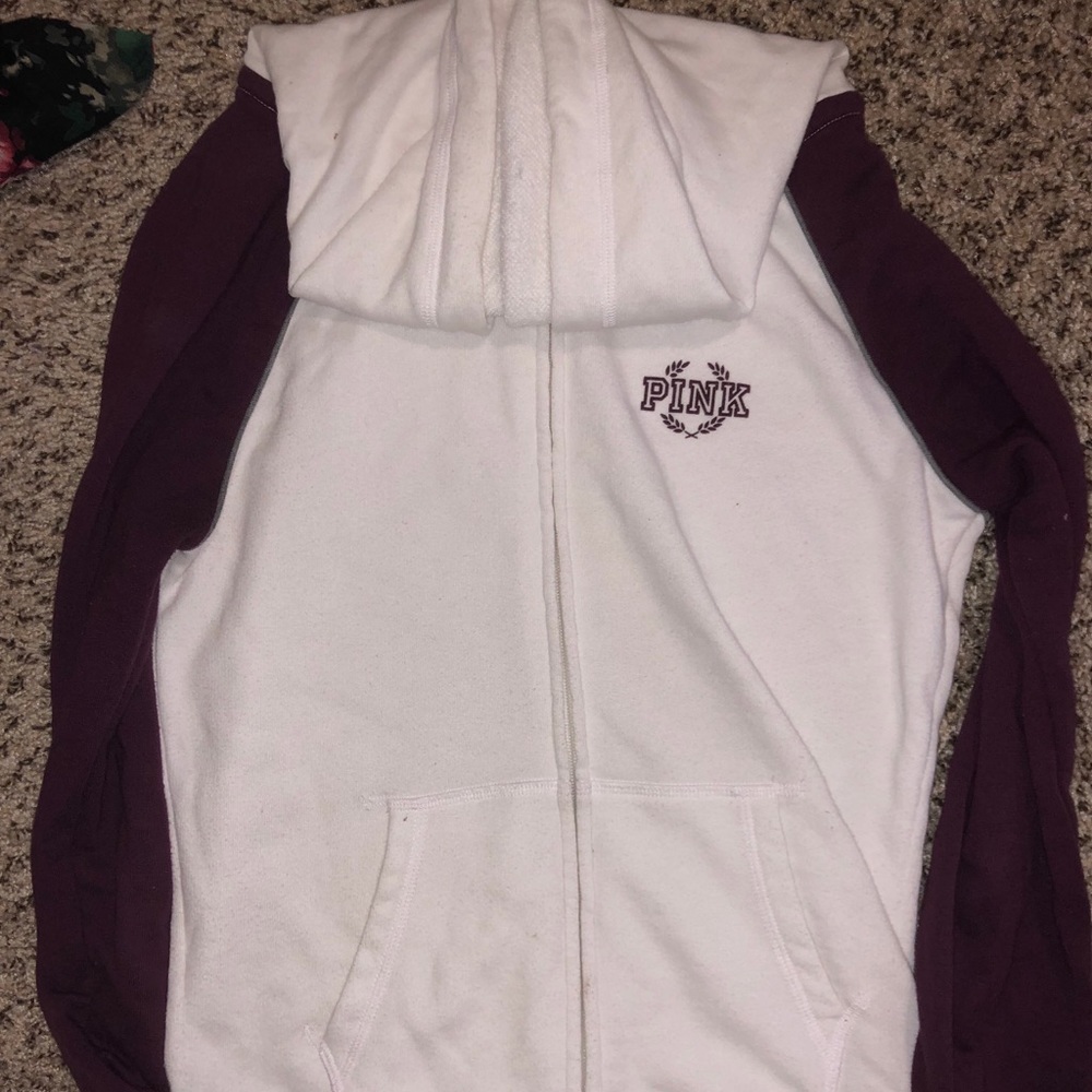 White and burgundy Victoria Secret PINK sweatshirt
